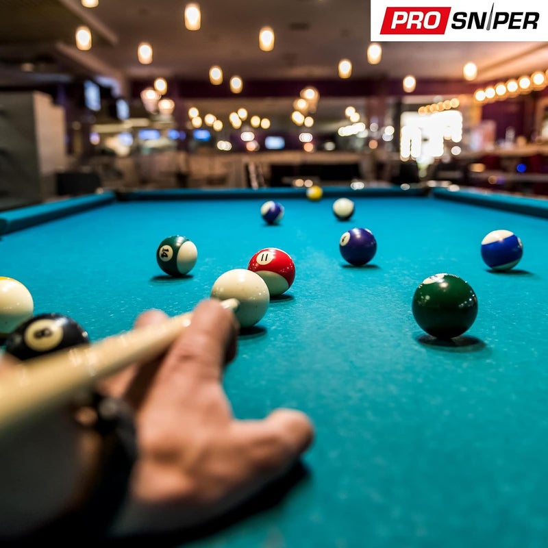 Prosniper Billiard Balls - 16 Premium Pool Ball Set Including 4X Cue Tips and 4X Blue Chalk I 6 oz & 2.25 inches I Pool Table Accessories for Beginners & Professionals I Made of Pure Resin - Image 5